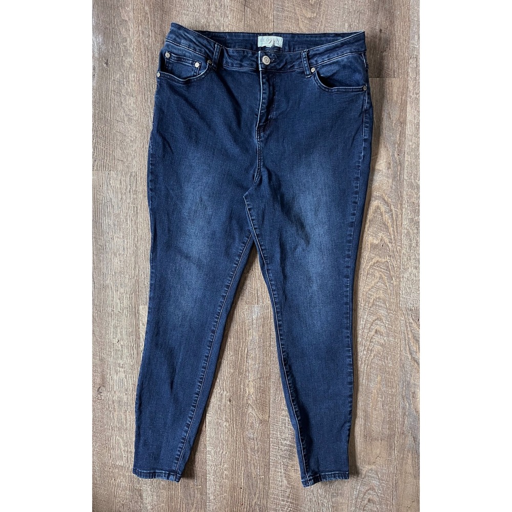 ELOQUII Skinny Stretch Blue Jeans Womens 18 Dark Wash